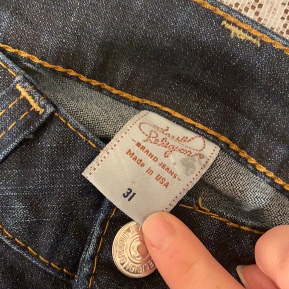 Y2K True Religion Women’s Denim Jeans LARGE LOGO BACK FLAP POCKETS STITCHING 31 - Picture 12 of 16